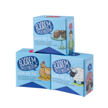 Box of CH, SH, and J Bundle Speech Sound Cards